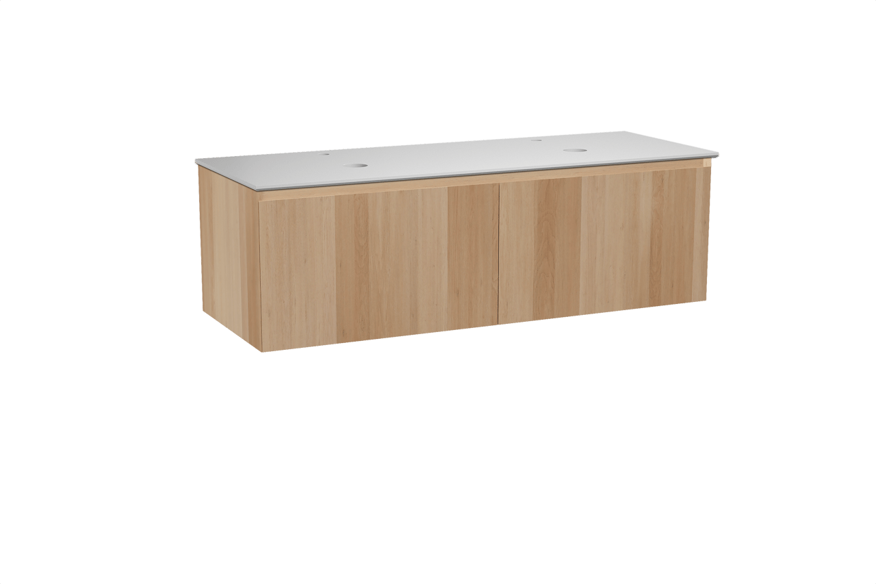 Balmani Idra Badmöbel Set mit Facetta Waschtischplatte für Aufsatzwaschbecken