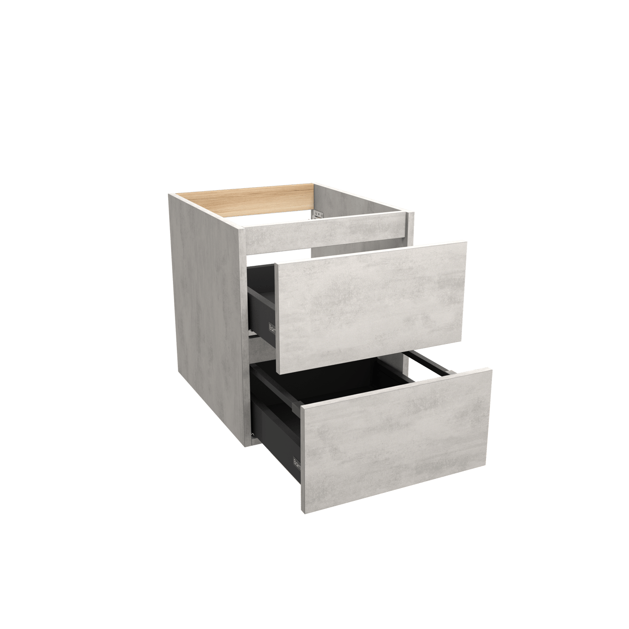 Balmani Lucida zwevende wastafelonderkast 45 x 55 cm beton zilvergrijs 2 lades