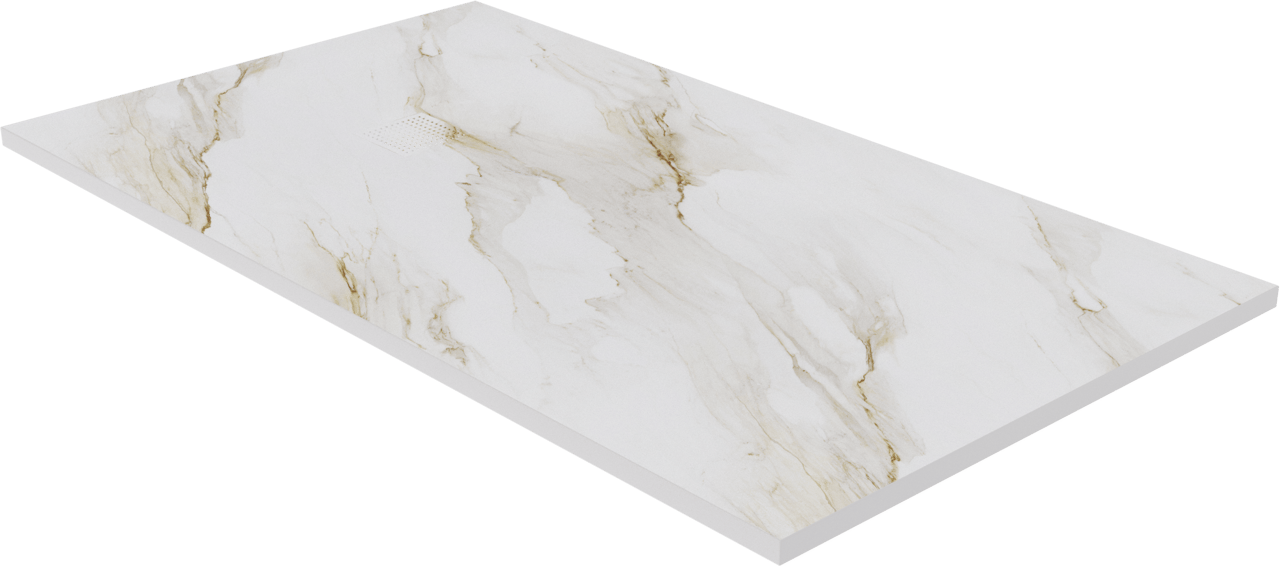 Luca Varess Suite Duschwanne 160 x 90 cm Marmorkomposit Marble Gold 