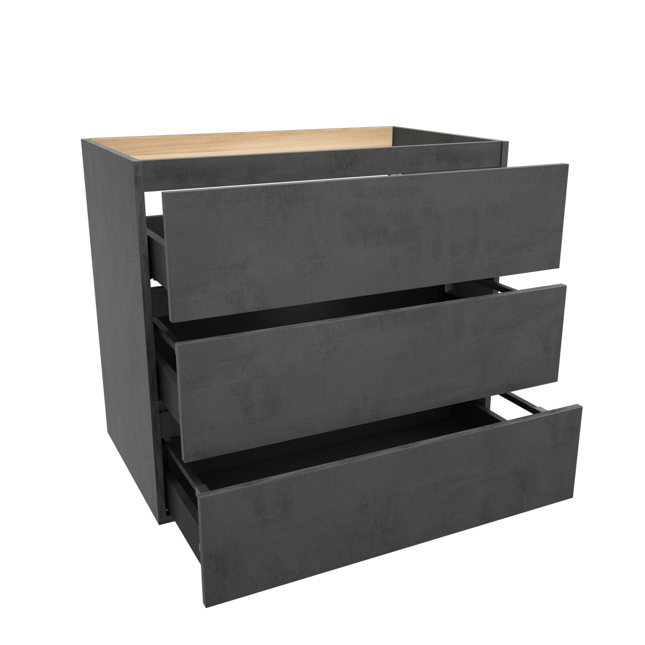 Balmani Lucida meuble sous-lavabo a poser 90 x 55 cm béton gris foncé 3 tiroirs