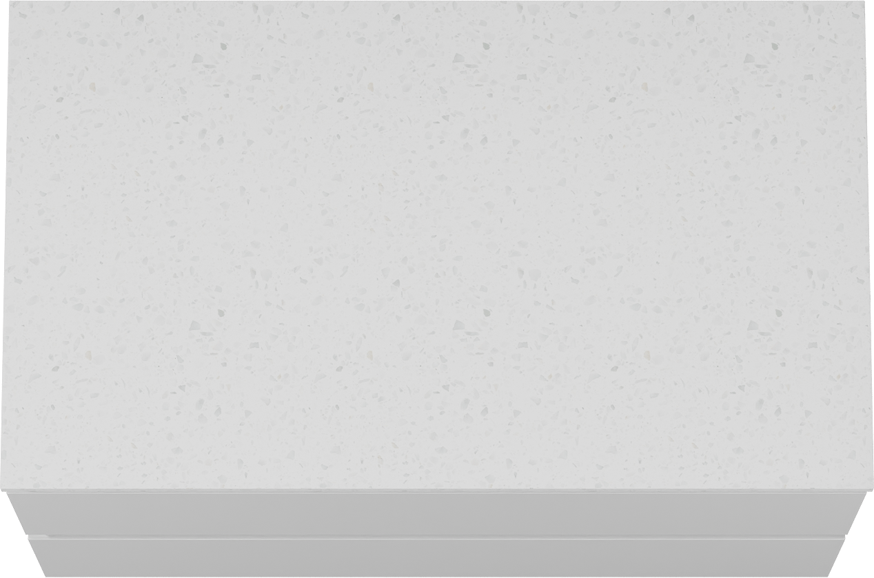 Linie Lado meuble salle de bains suspendu 80 x 46 cm blanc brillant avec Lado tablette simple en mélaminé terrazzo blanc