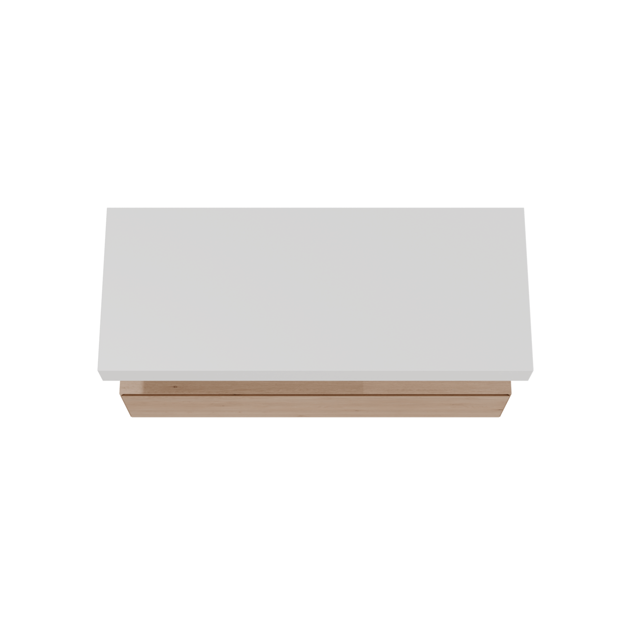 Balmani Mitra Elements meuble salle de bains suspendu 135 x 55 cm chêne naturel avec Arcato tablette simple ou double en solid surface blanc mat