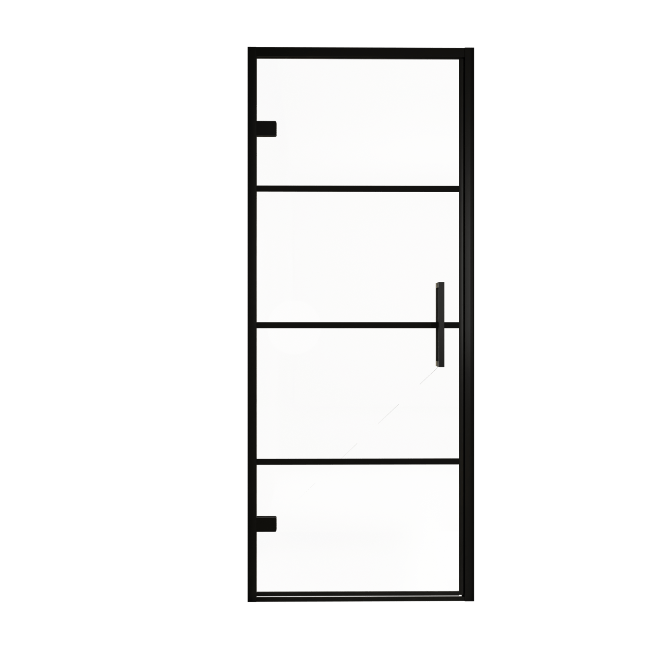 Balmani Senses Design douche draaideur links 90 cm x 210 cm Lined glas, Zwarte profielen