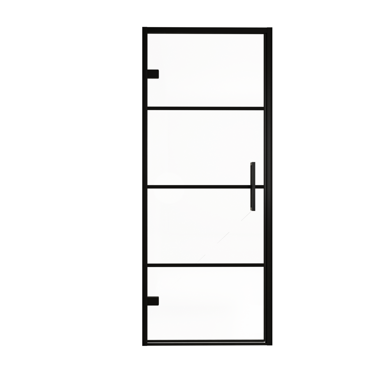 Balmani Senses Design porte pivotante à gauche 90 cm x 210 cm verre Lined, Profil noir, coating inclus