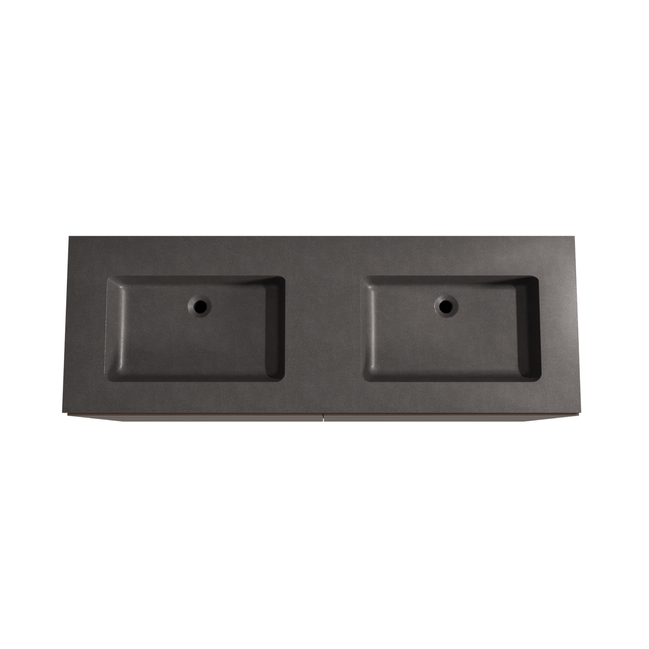 Storke Edge meuble salle de bains à poser 150 x 52 cm noyer avec Scuro double vasque en quartz noir mat