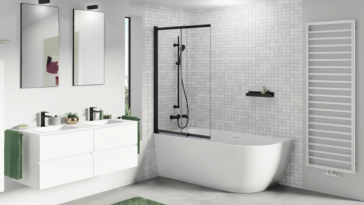 Vipera Listona Handtuchheizkörper: 180 x 50 cm, Elektro- und Zentralheizung, Weiß matt, Seiten- & Mittelanschluss, 911W