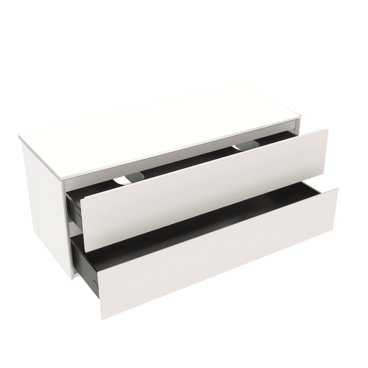 Storke Edge zwevend badmeubel 120 x 46 cm mat wit met Tavola enkel of dubbel wastafelblad in solid surface mat wit