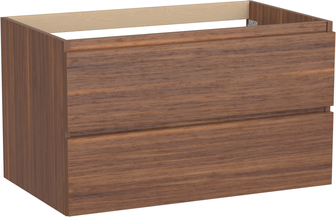 Balmani Lucida zwevende wastafelonderkast 90 x 55 cm Amerikaans notenhout 2 lades
