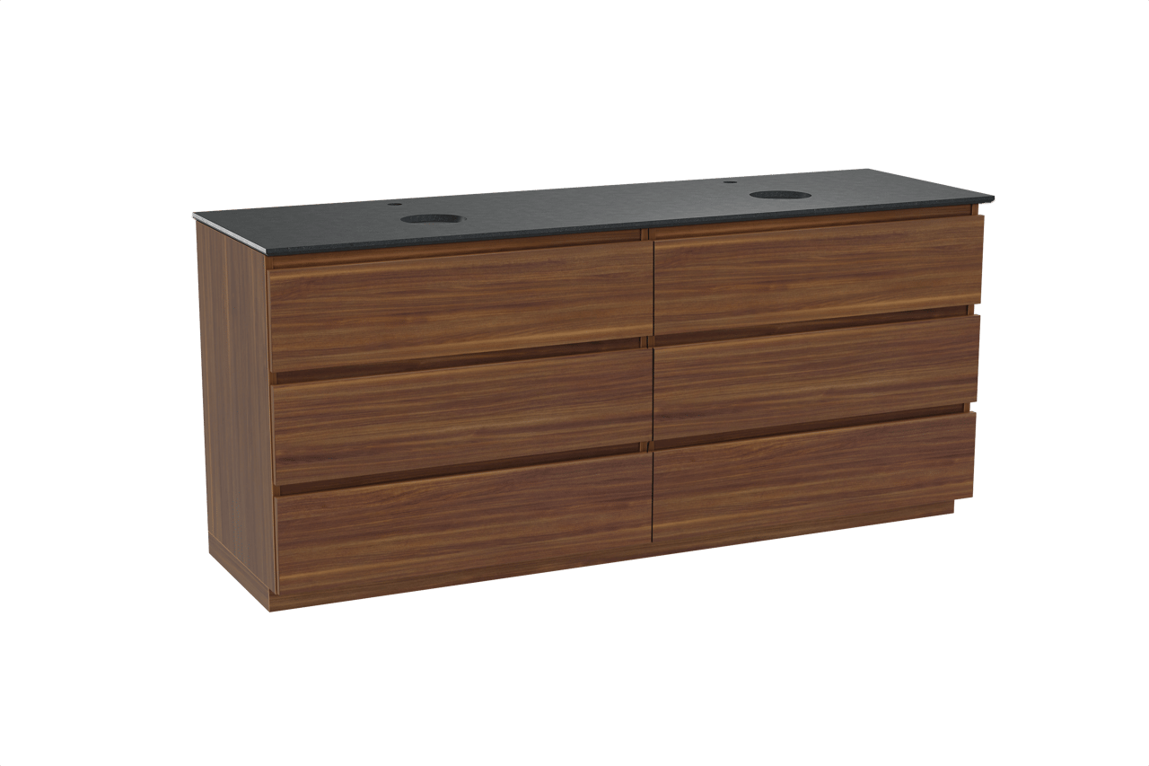 Balmani Lucida meuble salle de bains avec tablette pour vasques Facetta