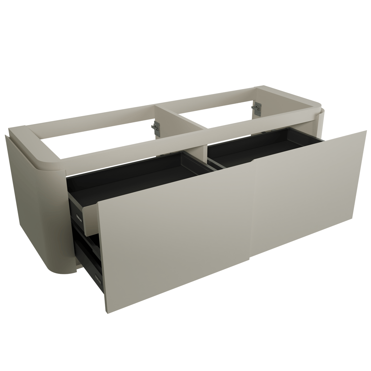 Balmani Moon meuble sous-lavabo suspendu 160 x 55 cm soie grise 4 tiroirs