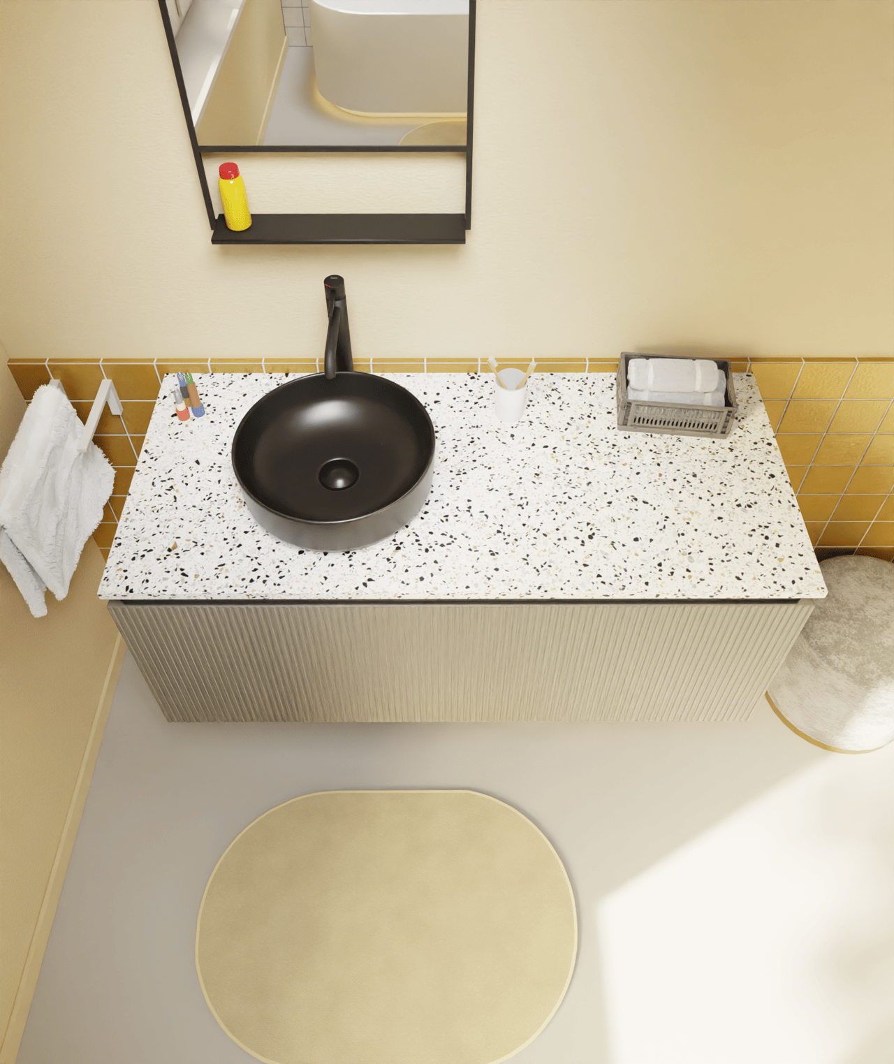 Storke Ribs zwevende wastafelonderkast 120 x 52 cm zijdegrijs 2 lades