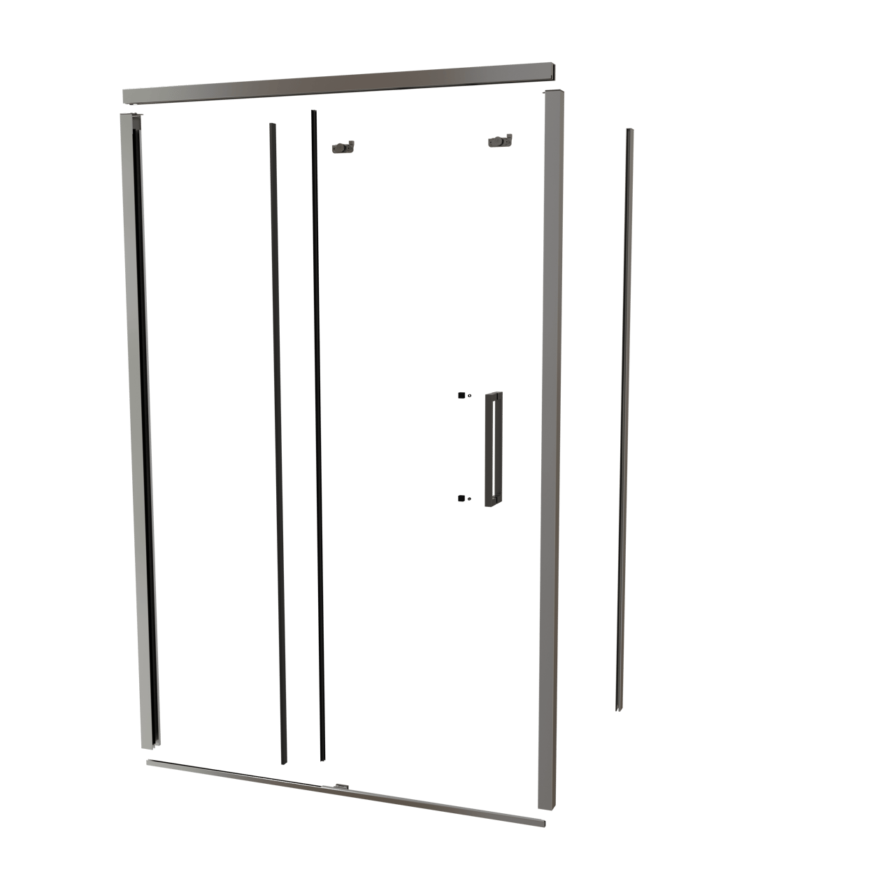 Balmani Senses Design 140 cm gauche ensemble de profils pour coin-douche avec porte coulissante chrome