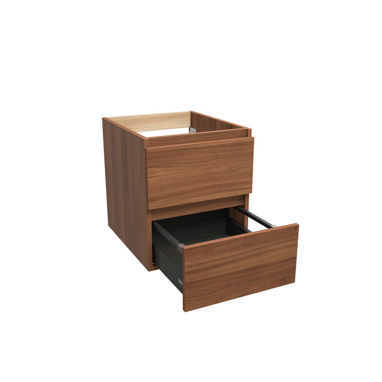 Balmani Lucida zwevende wastafelonderkast 45 x 55 cm notenhout 2 lades