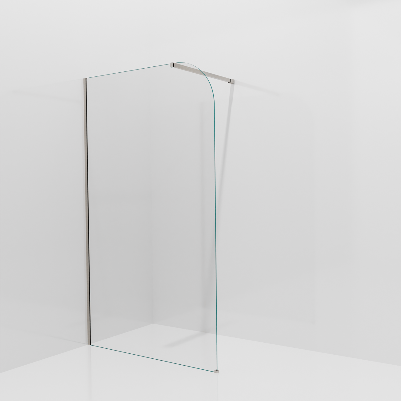 Balmani Modular Walk-In Dusche: 120 x 200 cm, Klarglas abgerundet, Profil Brushed CoolMetal