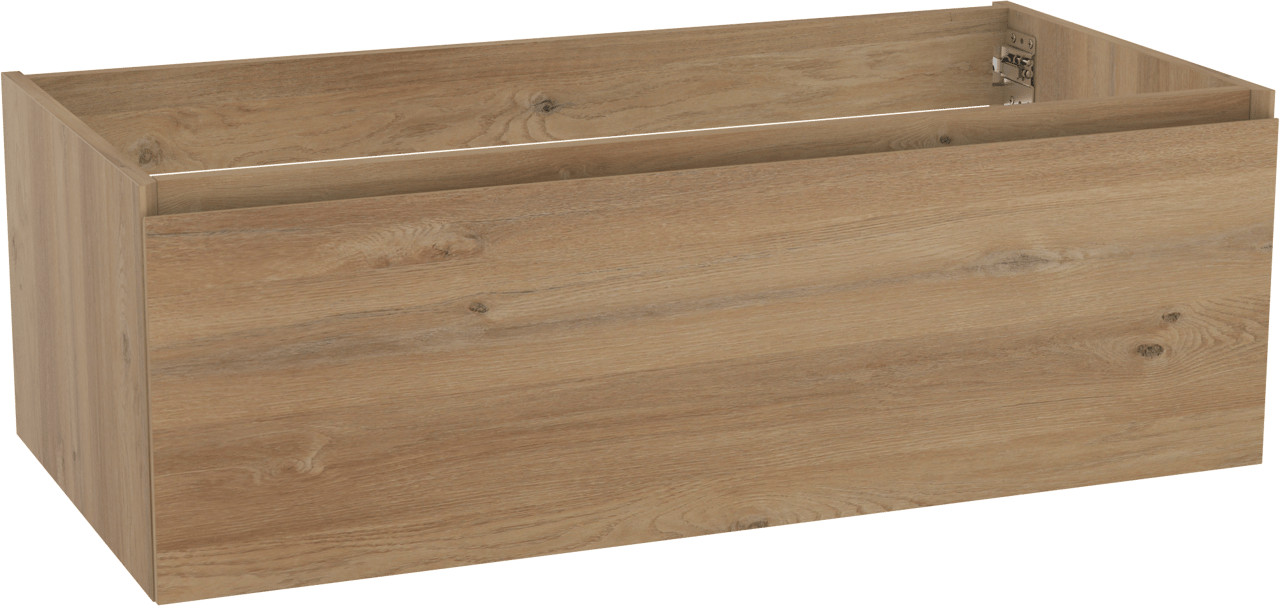 Storke Edge hängender Waschbeckenunterschrank: 105 x 52 cm, Eiche rustikal, 1 Schublade