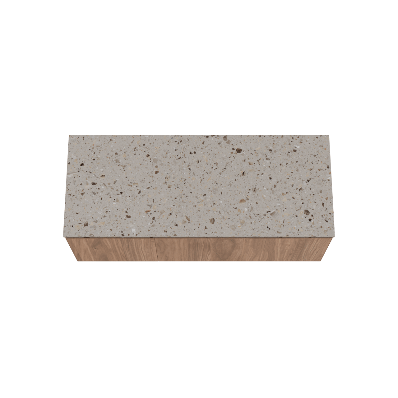 Balmani Idra meuble salle de bains suspendu 135 x 55 cm noyer avec Stretto tablette simple ou double en terrazzo greige terrazzo
