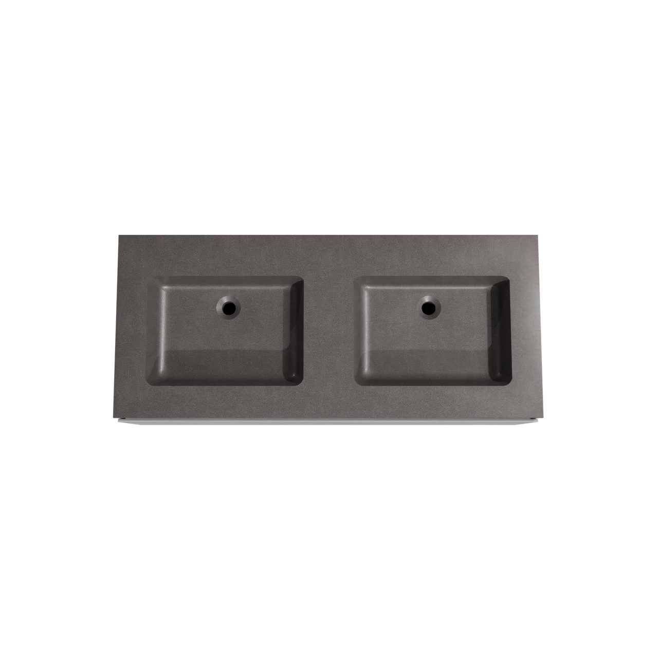 Storke Edge zwevend badmeubel 120 x 52 cm beton donkergrijs met Scuro dubbele wastafel in kwarts mat zwart