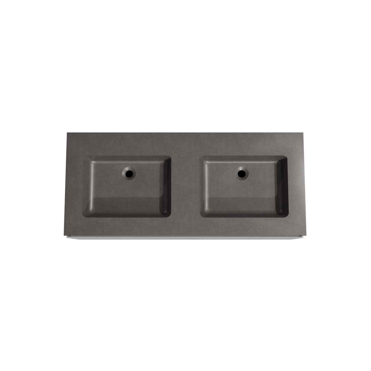 Storke Edge hängendes Möbelstück Set: 120 x 52 cm, Beton dunkelgrau, mit Scuro Doppelwaschtisch, Quarz Schwarz matt