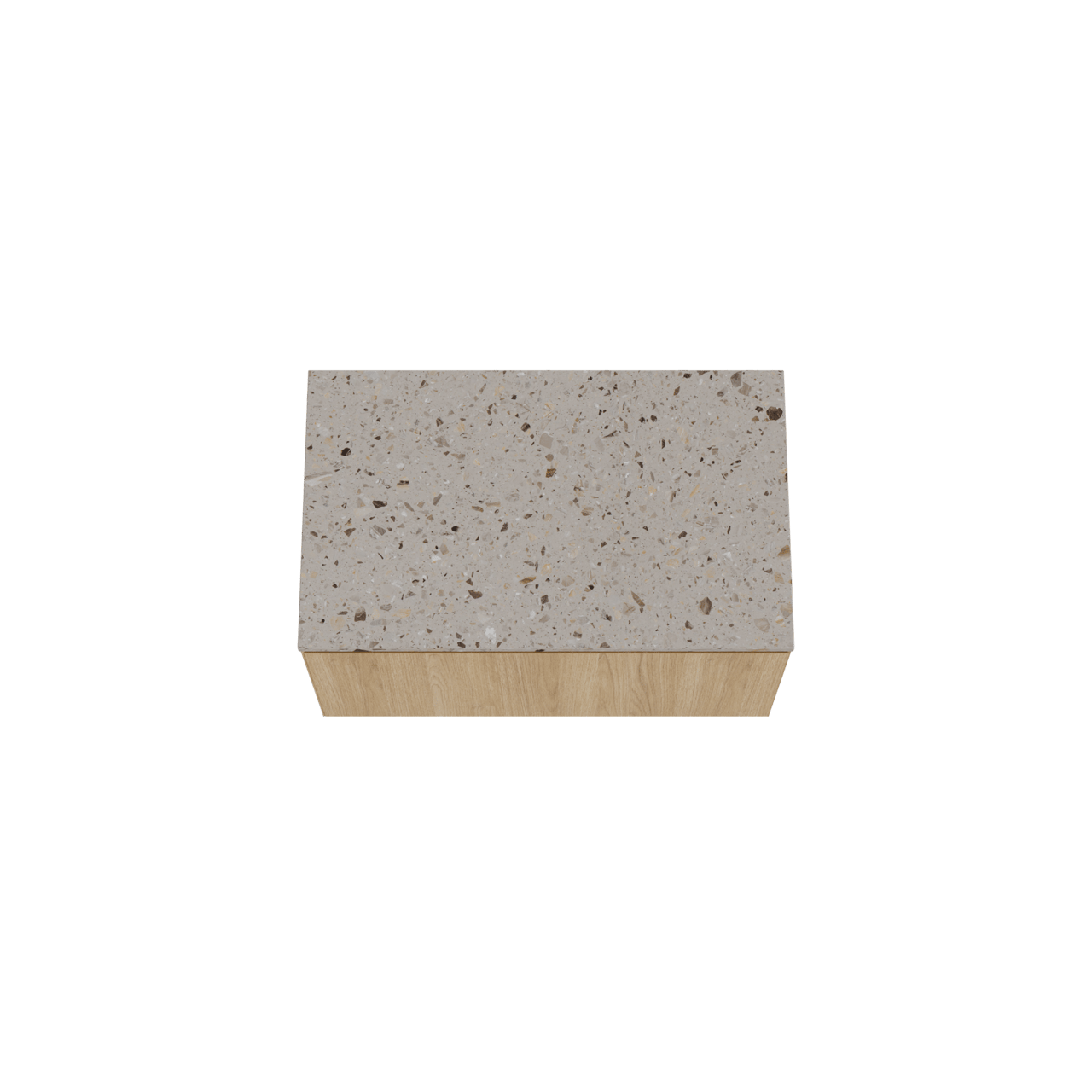 Balmani Idra zwevend badkamermeubel 90 x 55 cm natuur eik met Stretto enkel tablet in terrazzo greige terrazzo