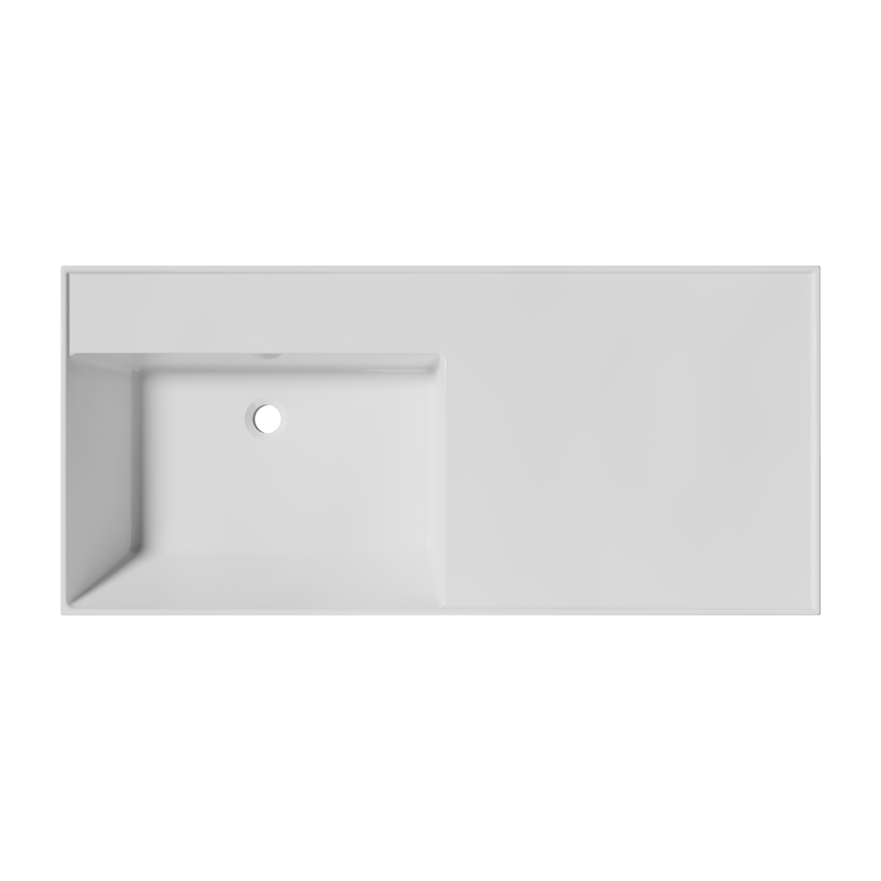 Balmani Argila asymmetrisch linkse wastafel composietmarmer Glanzend Wit 100 x 46 cm