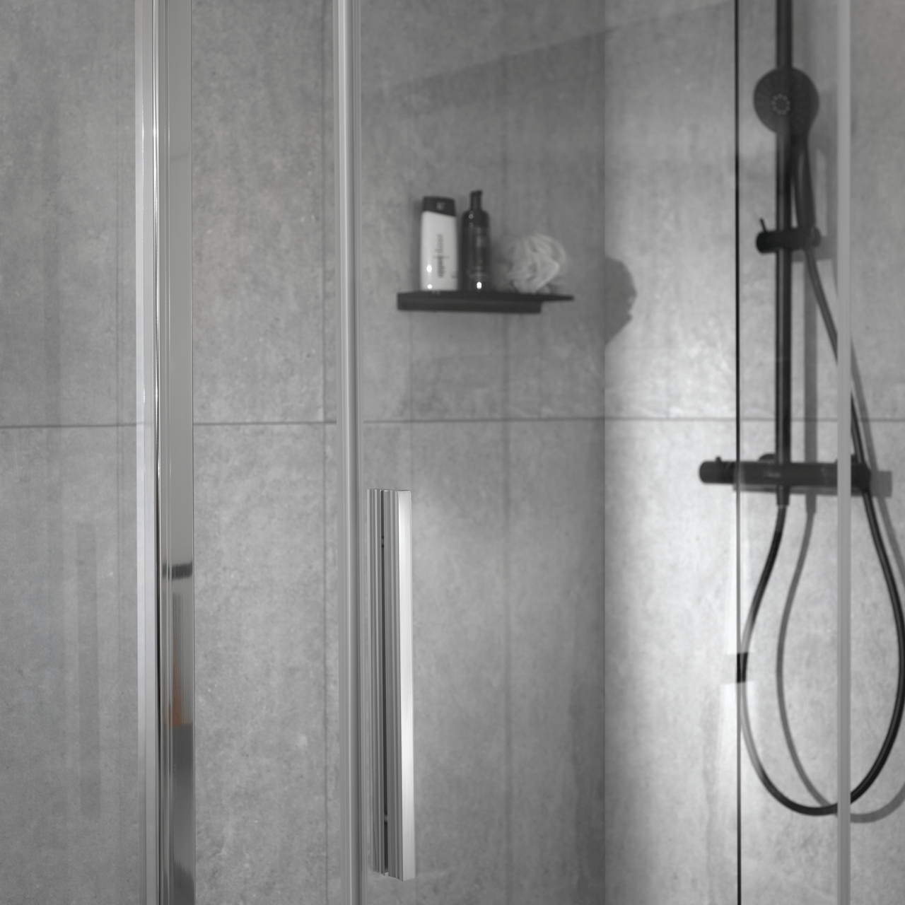 Luca Varess Morano paroi de douche avec porte coulissante et paroi latérale fixe 160 x 80 cm verre transparent profil chrome brillant