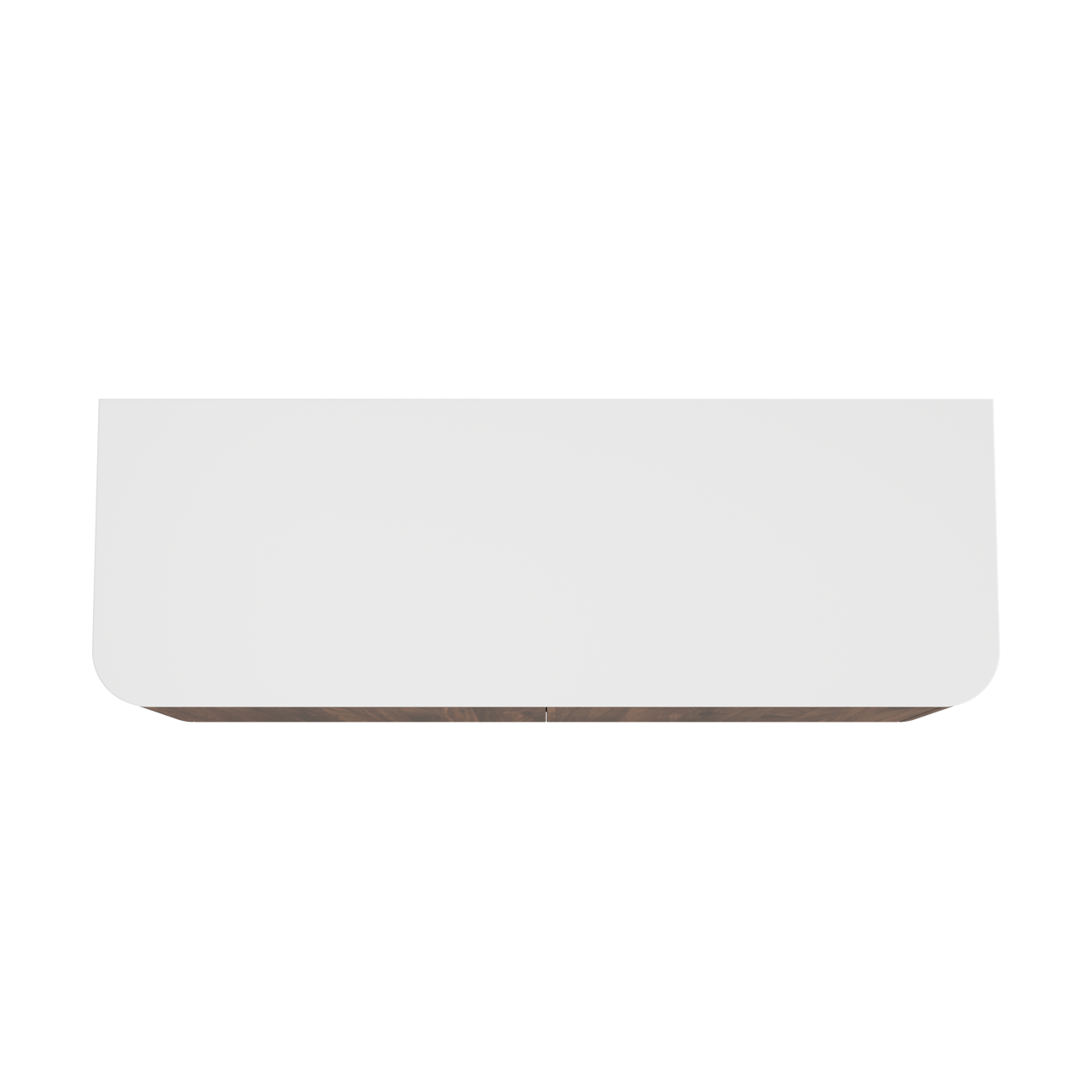 Balmani Moon zwevend badkamermeubel 160 x 55 cm amerikaanse notelaar met Moon enkel of dubbel tablet in solid surface mat wit