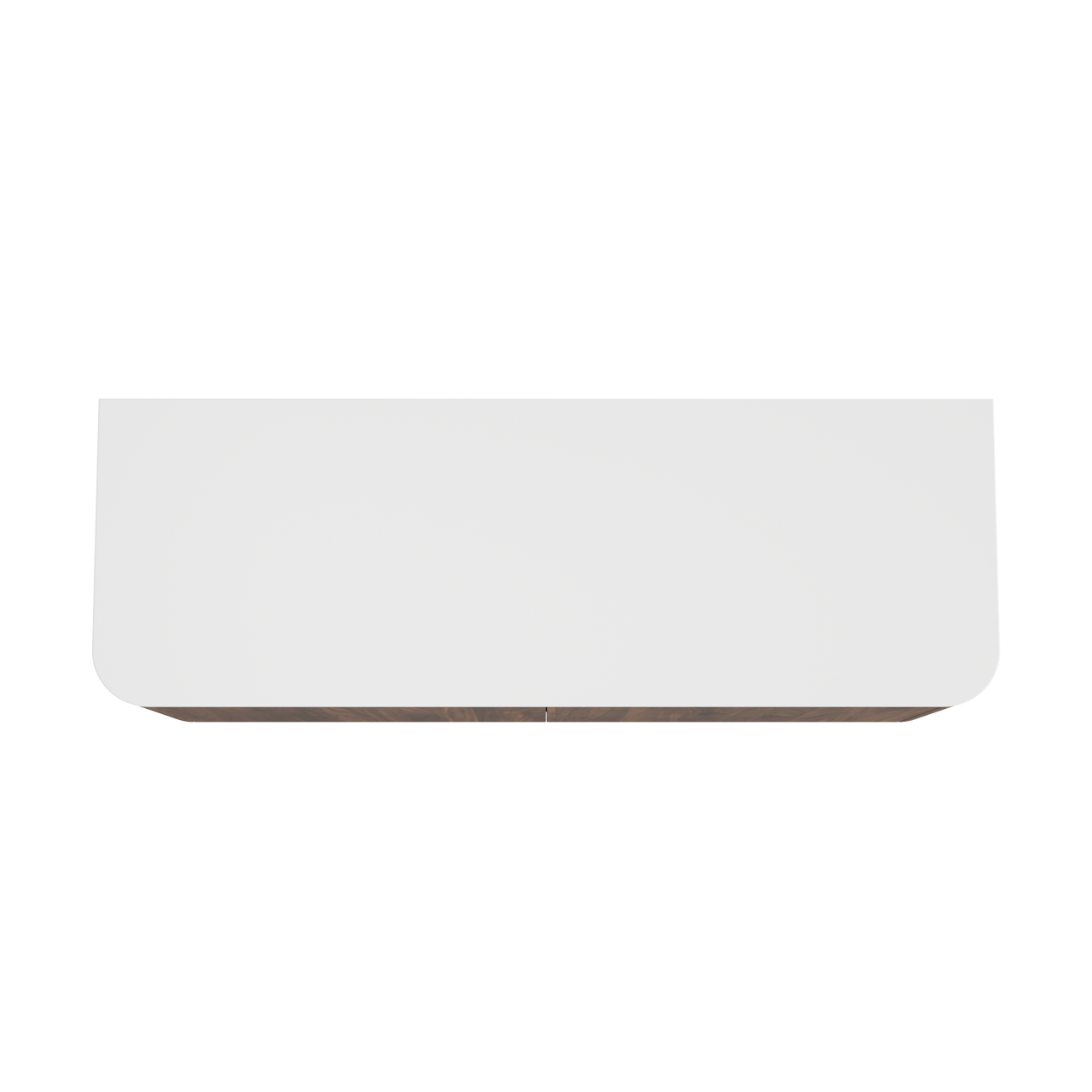 Balmani Moon zwevend badkamermeubel 160 x 55 cm amerikaanse notelaar met Moon enkel of dubbel tablet in solid surface mat wit