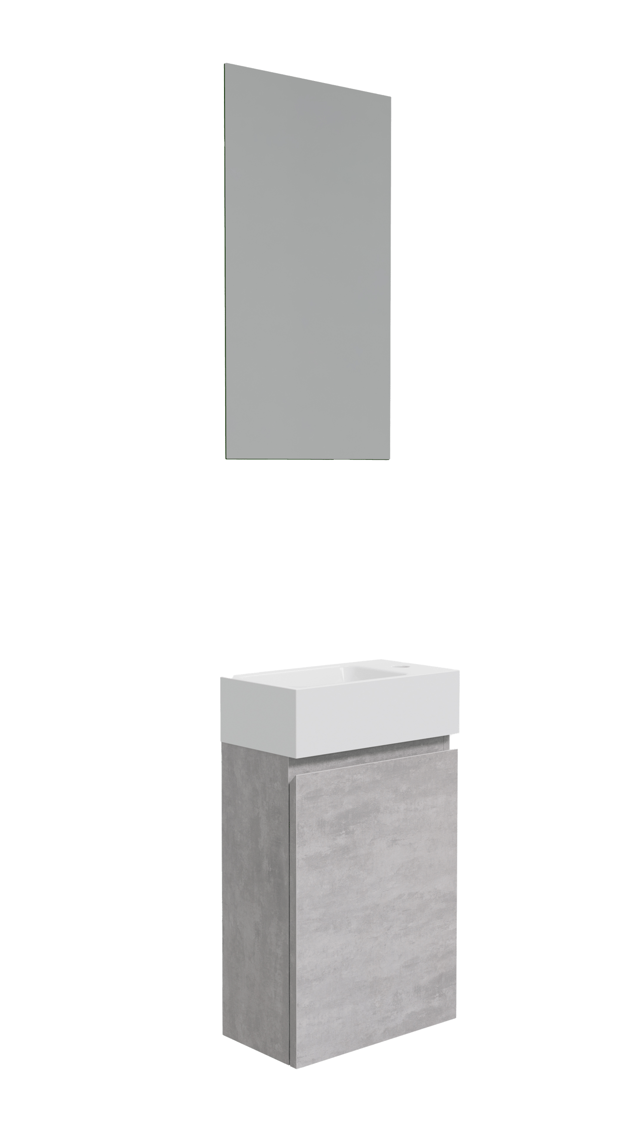 Linie Lado composition de meuble de toilette béton gris foncé avec plan marbre composite 40x22cm