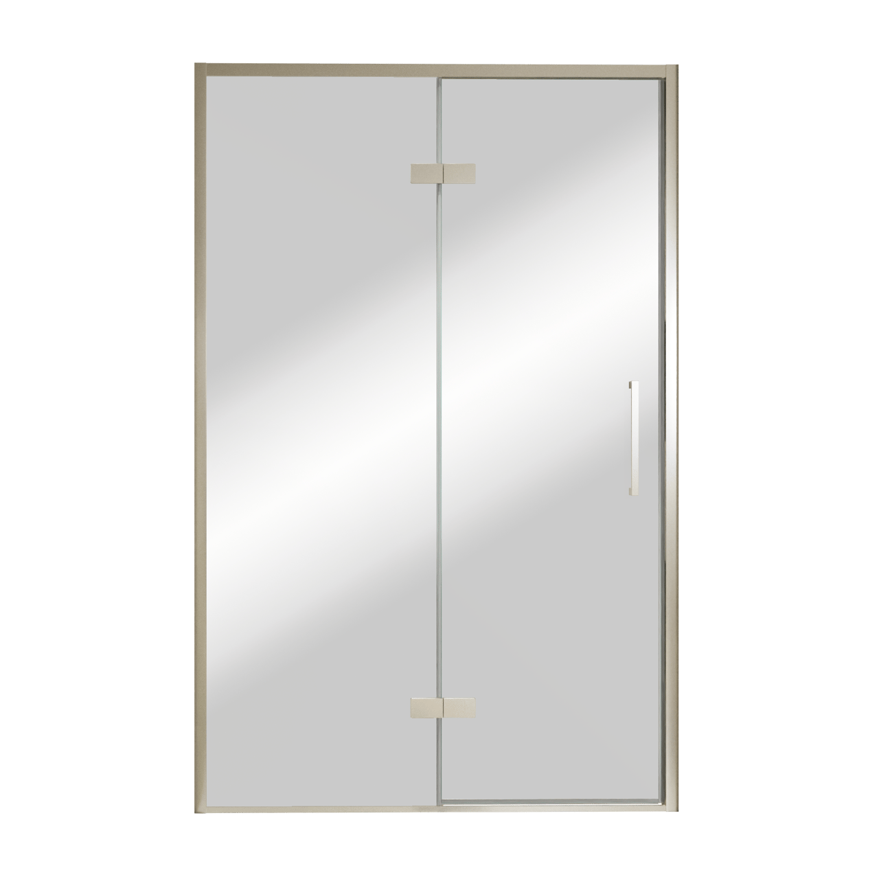 Balmani Senses Design douche draaideur links 140 cm x 210 cm Reflex spiegelglas, Brushed CoolMetal profielen, met coating