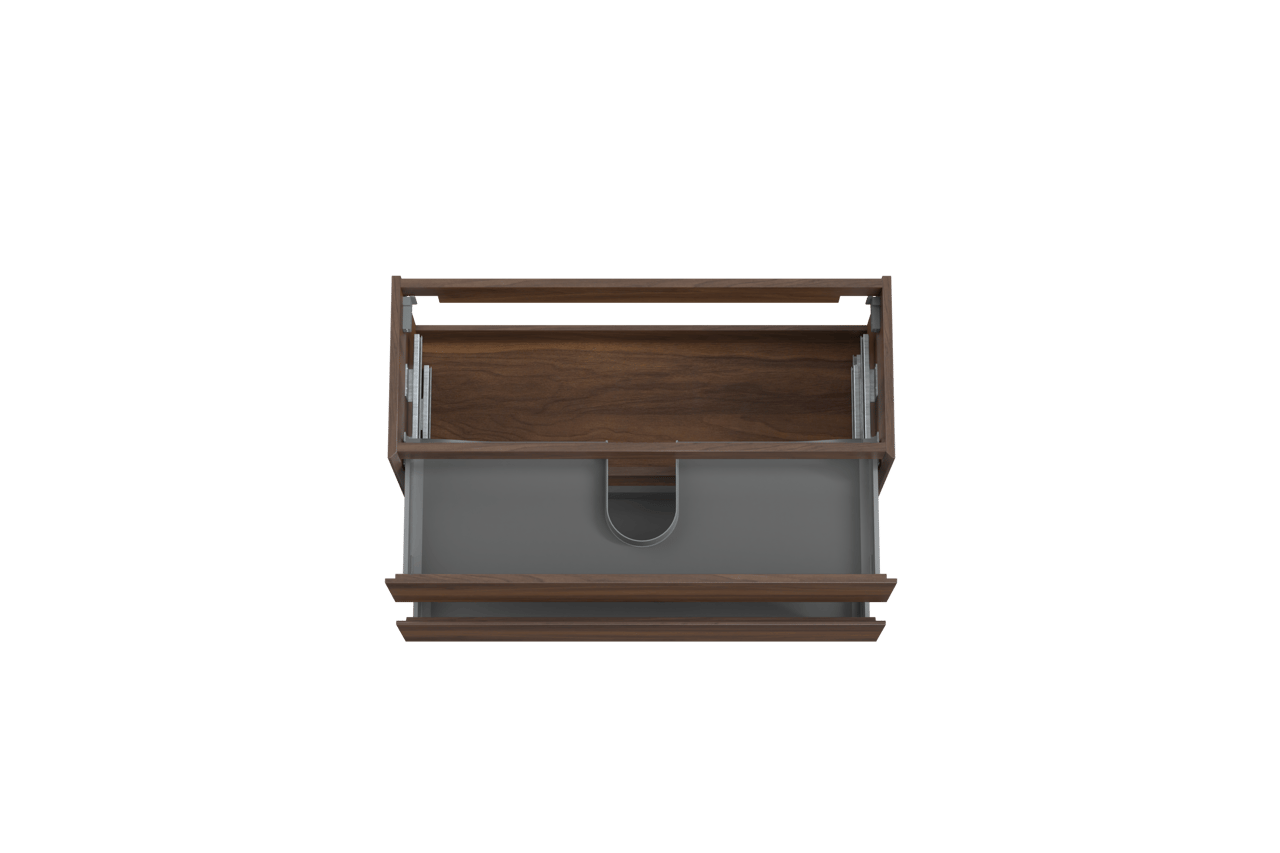 Storke Edge hängender Waschbeckenunterschrank: 100 x 40 cm, Nussbaum, 2 Schubladen