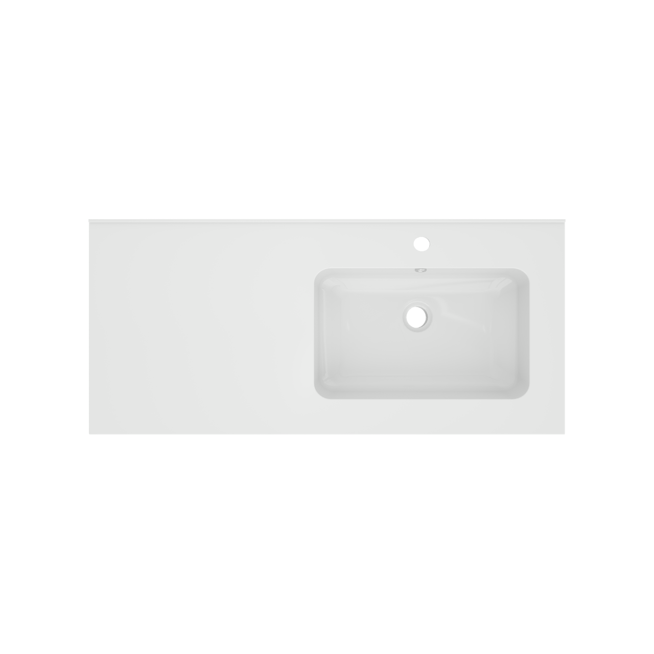 Linie Vano asymmetrisch rechtse wastafel glanzend composiet marmer 100 x 46 cm