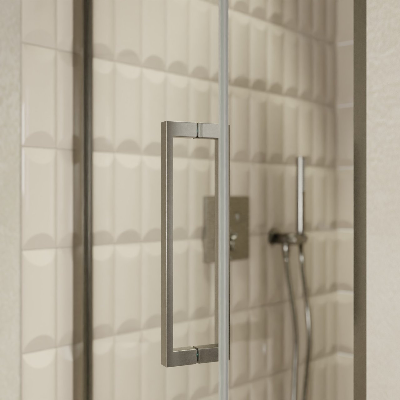 Balmani Senses Design douche draaideur links 90 cm x 210 cm Helder glas, Brushed GunMetal profielen