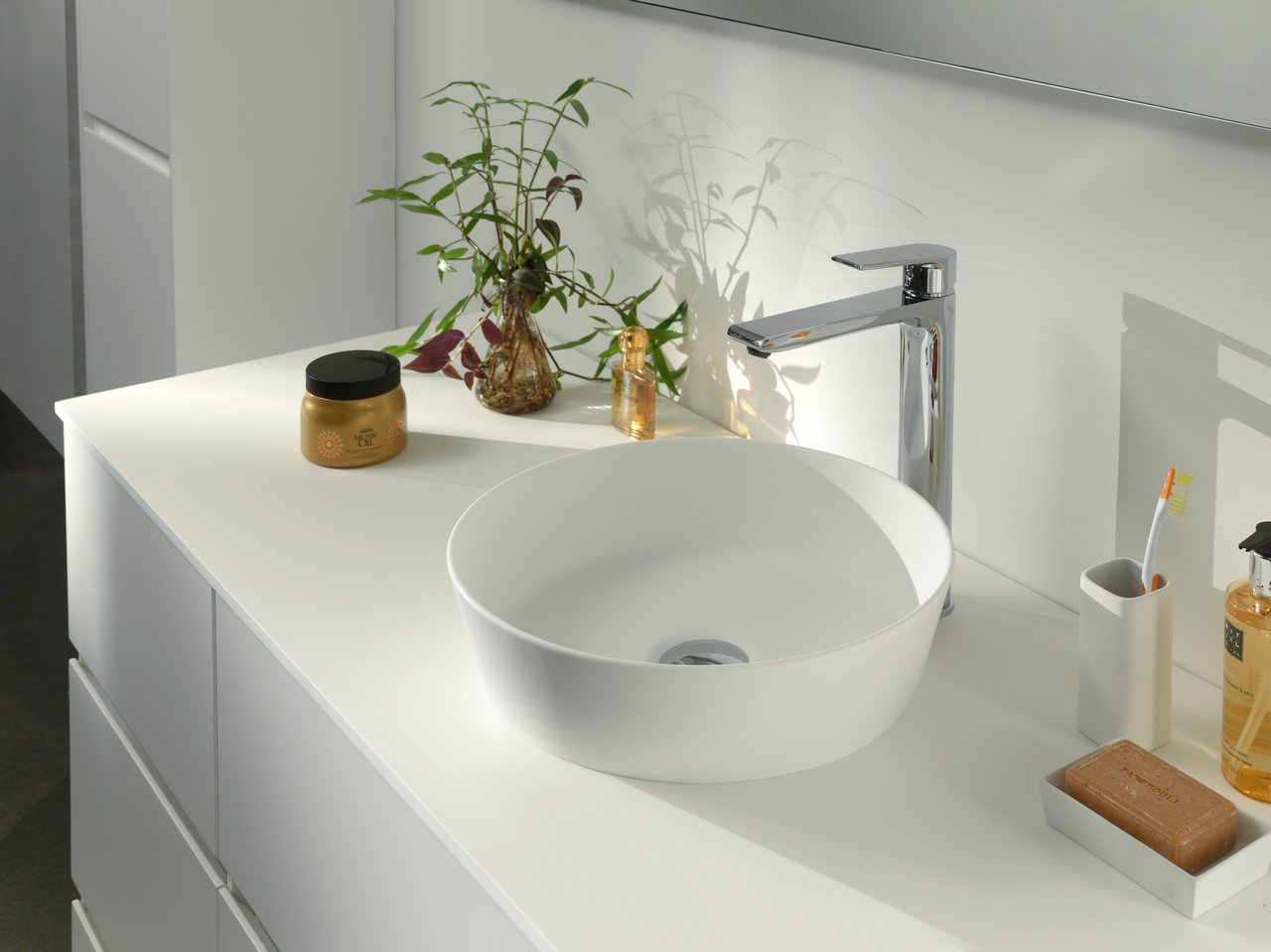 Storke Cona waskom matte Solid Surface rond Ø 36 cm