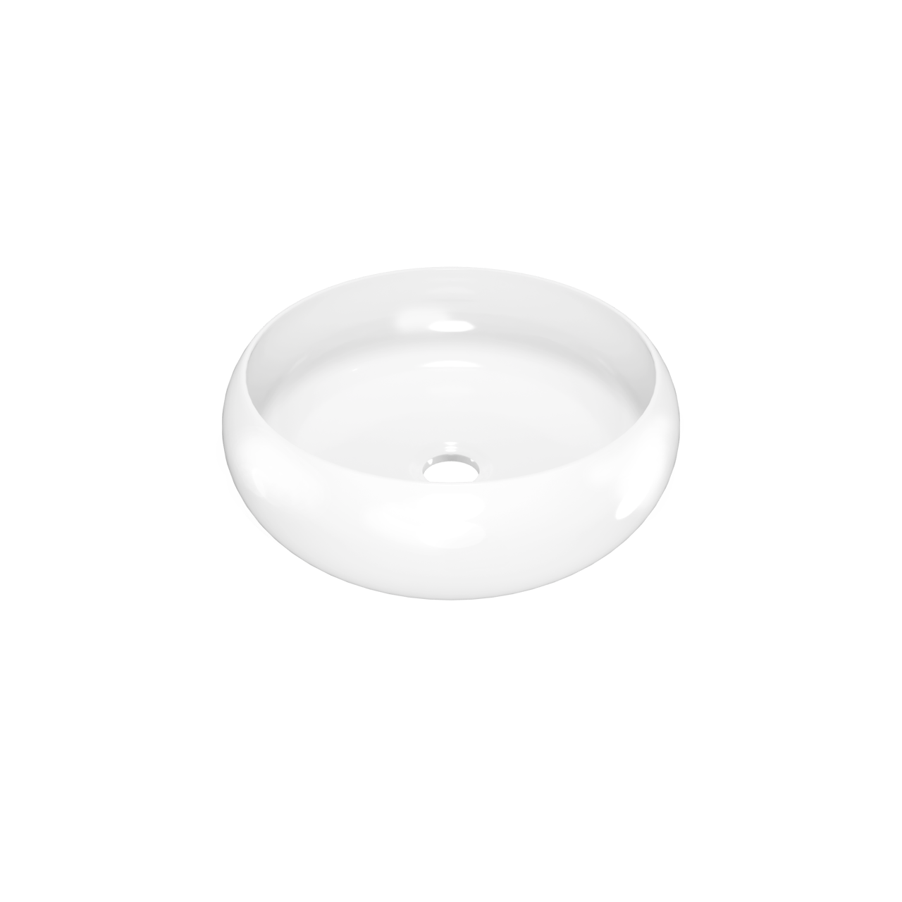 Luca Varess Vita vasque à poser porcelaine blanc brllant rond Ø 36 cm