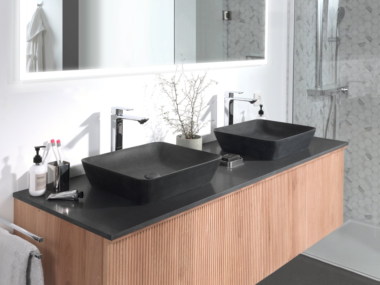 Balmani Stretto tablette simple ou double granite aiguisé 180 x 55 cm