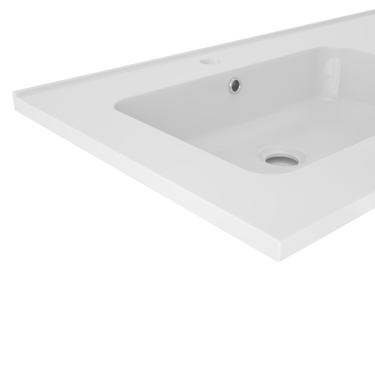 Linie Vano asymmetrisch rechtse wastafel glanzend composiet marmer 120 x 46 cm