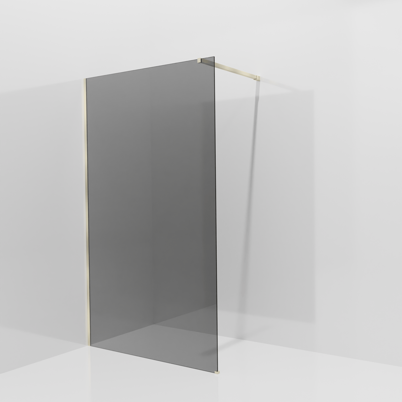 Balmani Modular Walk-In Dusche: 120 x 200 cm, Rauchglas, Profil Brushed Champagne Gold