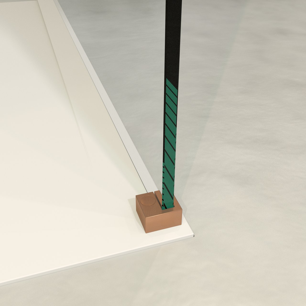 Balmani Modular inloopdouche 140 x 200 cm helder glas Brushed Rosegold profiel