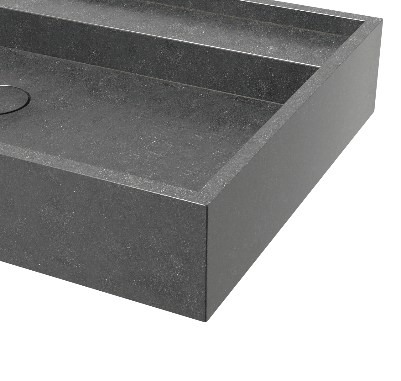 Balmani Cubo asymmetrisch rechtse wastafel verzoete graniet 90 x 49 cm