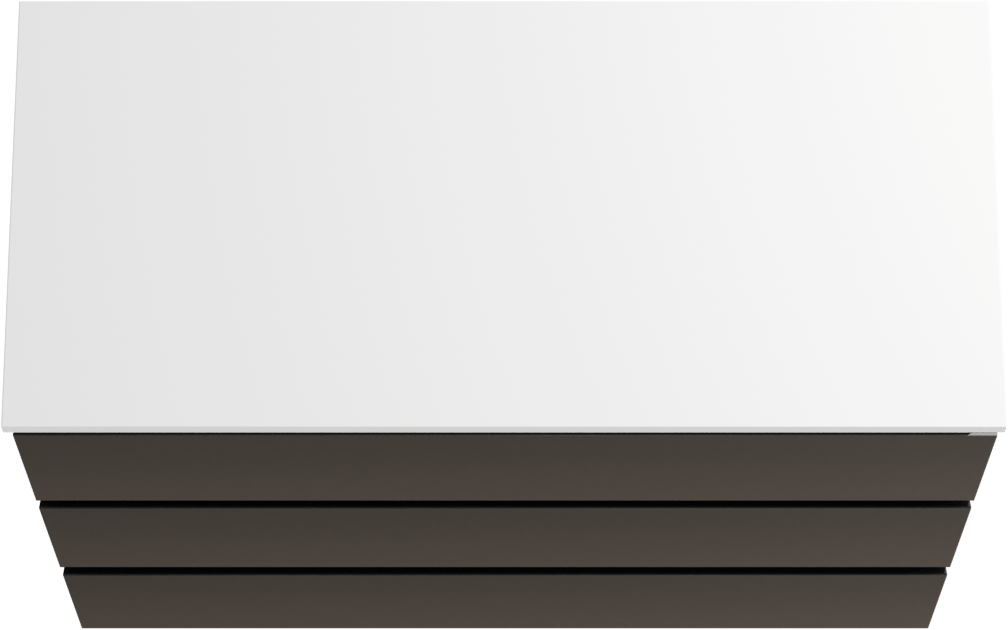 Linie Lado freistehendes Möbelstück Set: 100 x 46 cm, Schwarz matt, mit Lado Einzel- oder Doppel Waschtischplatte, Marmorkomposit Weiß matt