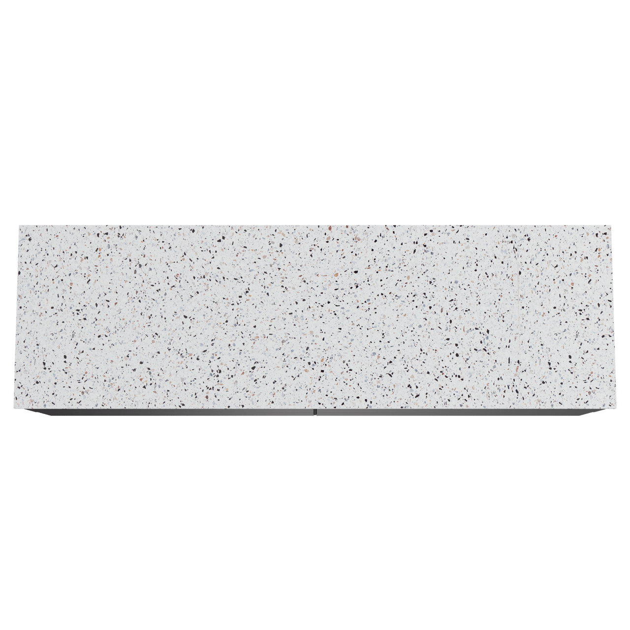 Balmani Mitra zwevend badkamermeubel 180 x 55 cm mat zwart met Stretto enkel of dubbel tablet in mat wit/zwart terrazzo