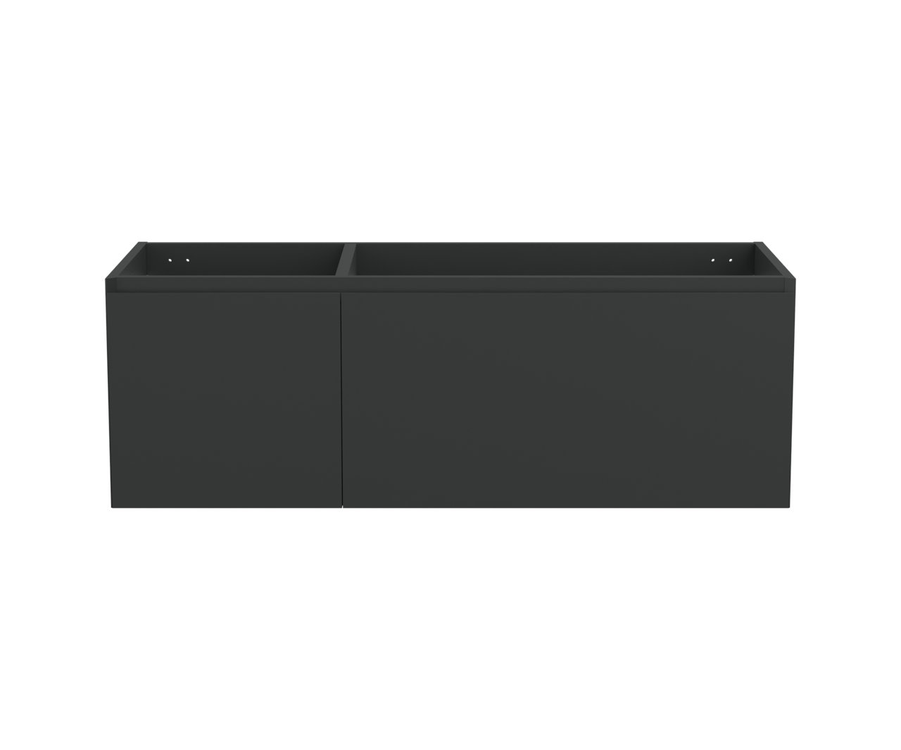 Balmani Idra meuble sous-lavabo suspendu 135 x 55 cm asymétrique droite noir mat 4 tiroirs