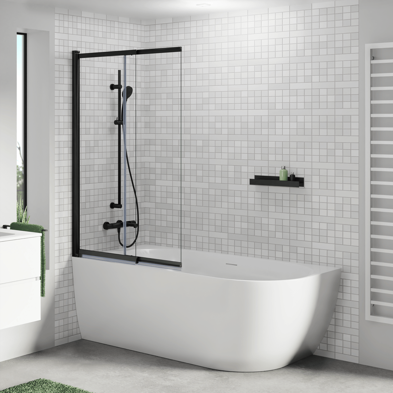 Luca Varess Otello 2-Personen-Eckbadewanne: links, 170 x 80 cm, Acryl, Weiß matt