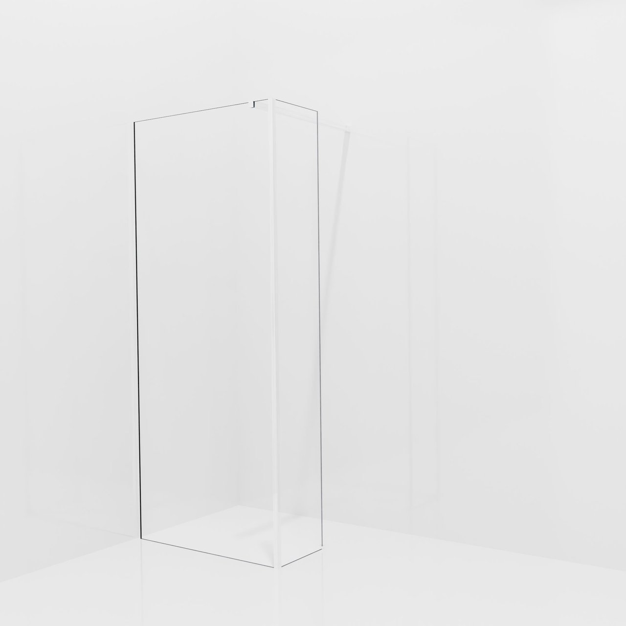 Balmani Modular inloopdouche met vaste zijwand: 90 x 200 cm, Helder glas, Glanzend chroom profielen