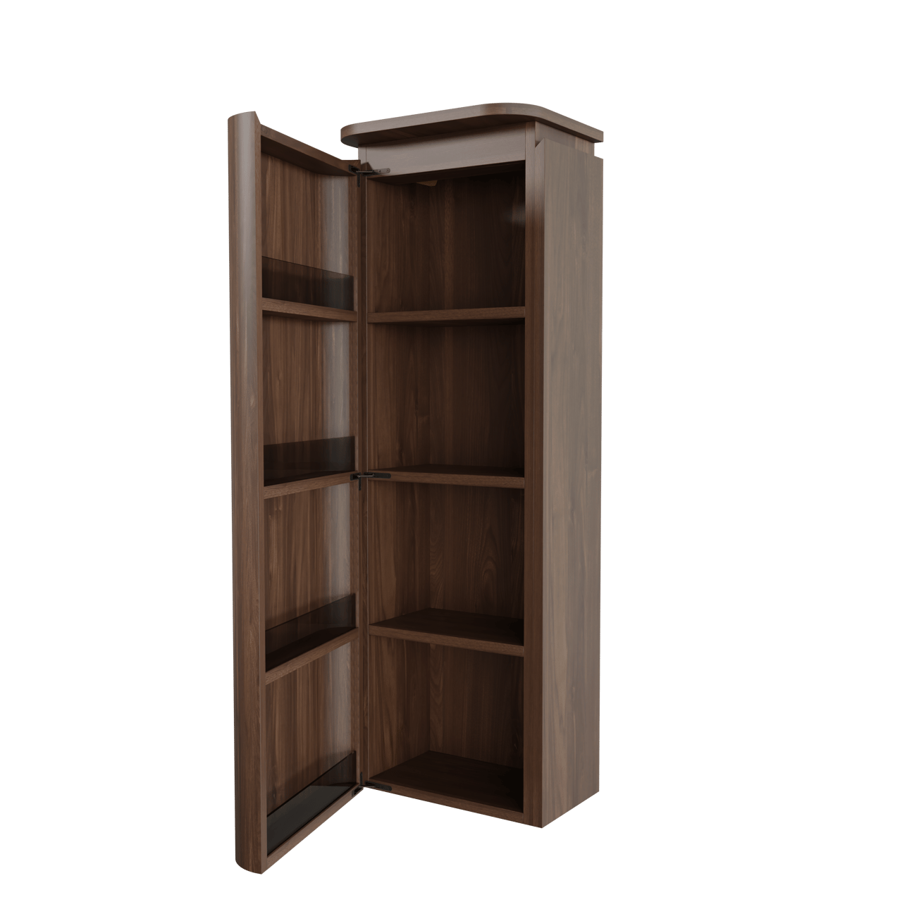 Balmani Moon zwevend badkamerkast links Amerikaans notenhout 44 x 32 x 130 cm