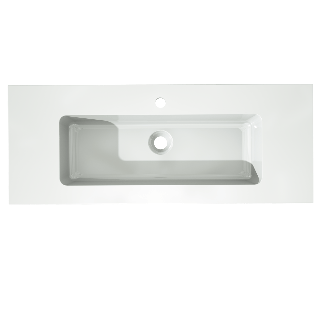 Storke Diva Einzelwaschtisch, Marmorkomposit glänzend, 100 x 40 cm