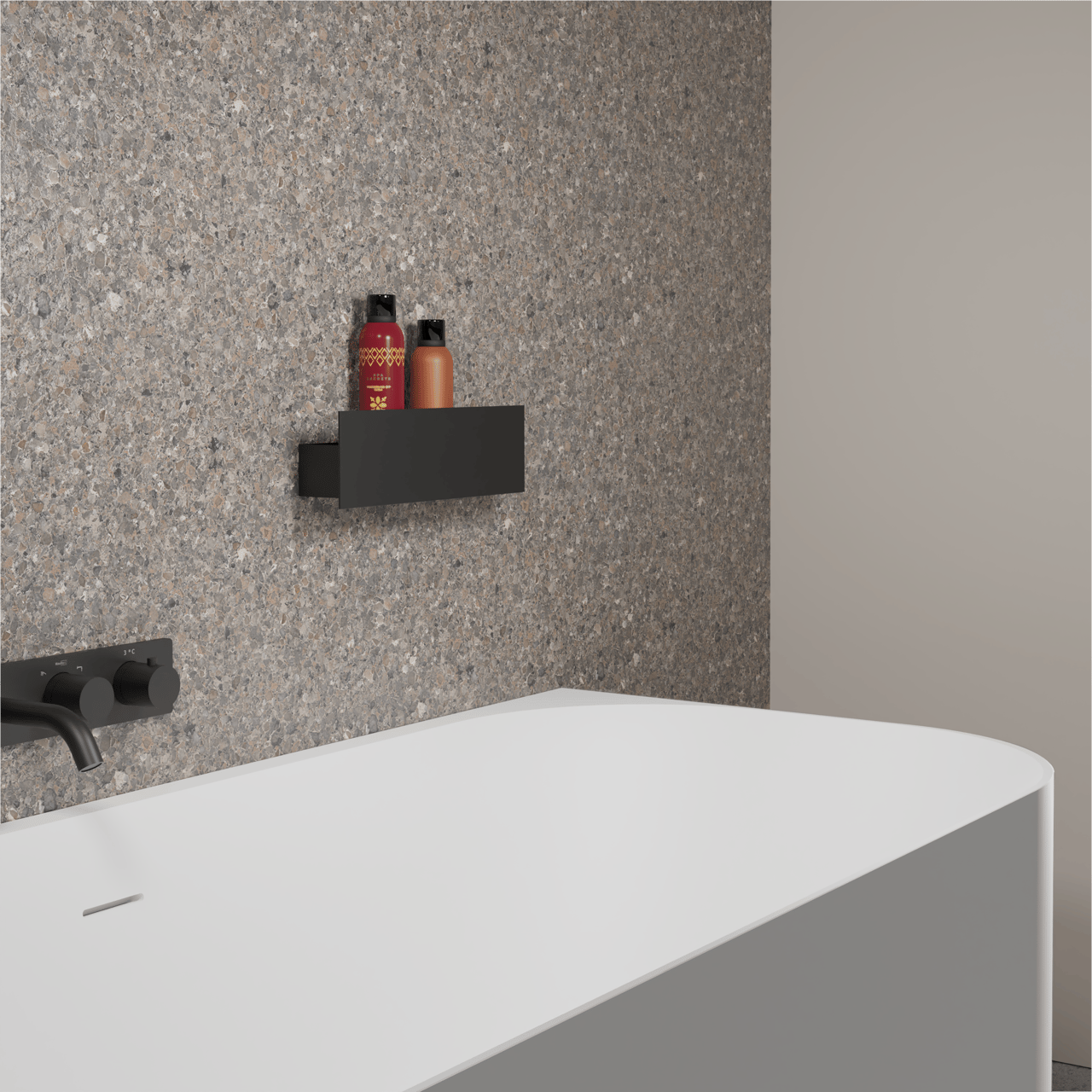 Balmani Uma Wandregal, schwarz matt 35 x 8.5 cm