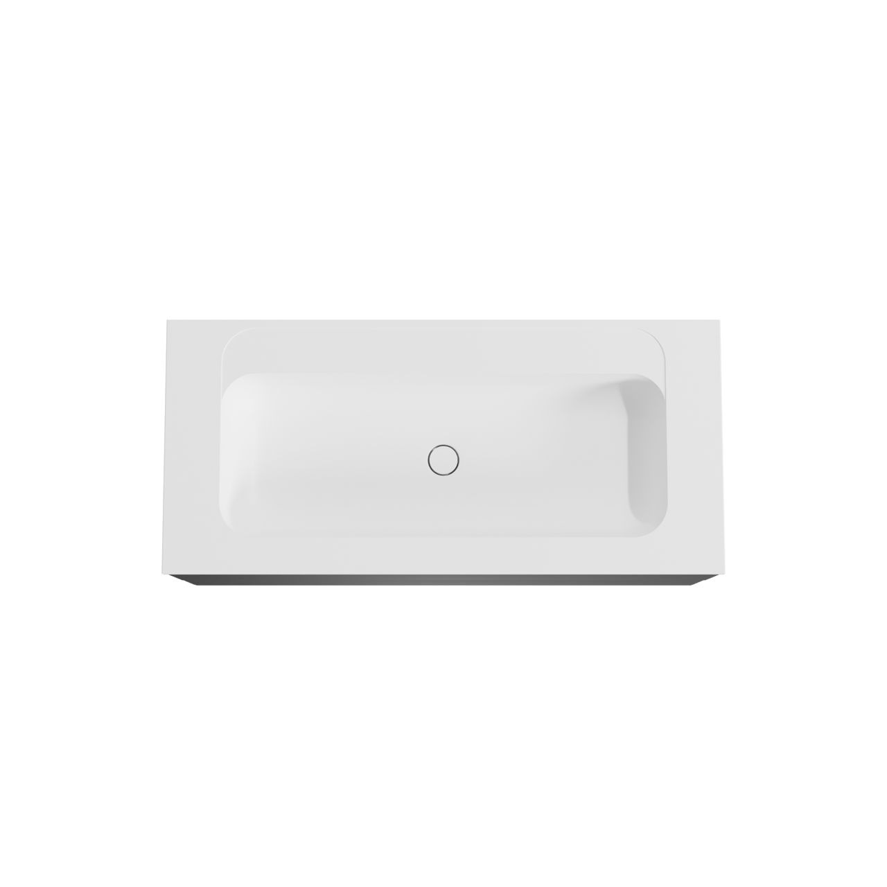 Balmani Mitra hängendes Möbelstück Set: 120 x 55 cm, Schwarz matt, mit Tablo Strada Einzelwaschtisch, Marmorkomposit Weiß matt