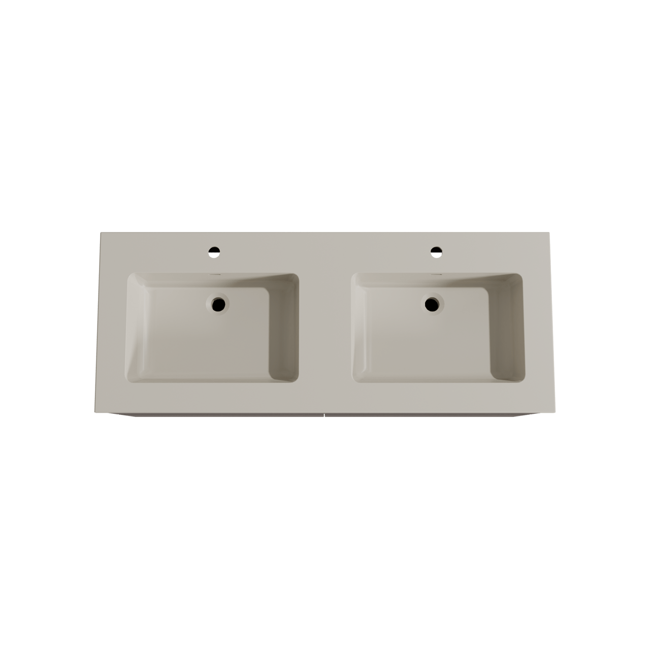 Storke Edge zwevend badmeubel 130 x 52 cm notenhout met Diva dubbele wastafel in top solid zijdegrijs