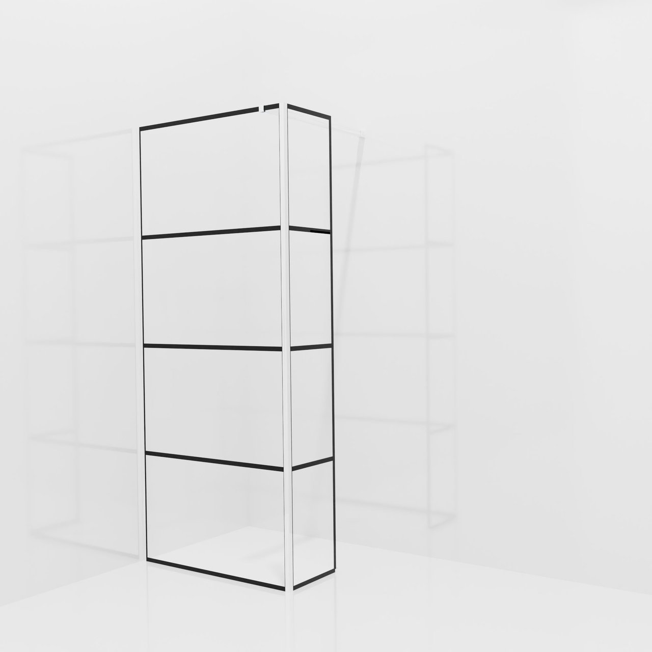 Balmani Modular Walk-In Dusche mit fester Seitenwand: 90 x 200 cm, Lined, inklusive Coating, Profil Chrom glänzend